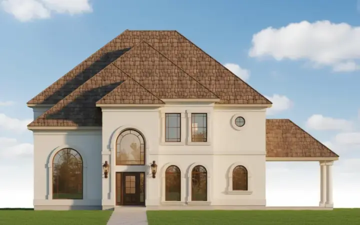 European house plans 19-1511 - front exterior, 3,967 sq ft, 4 bed, 3 bath house plans | Monster House Plans