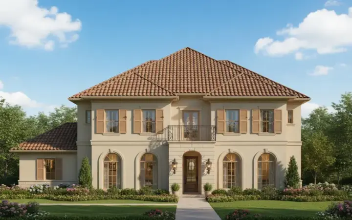 European house plans 19-1518 - front exterior, 4,118 sq ft, 5 bed, 3 bath house plans | Monster House Plans