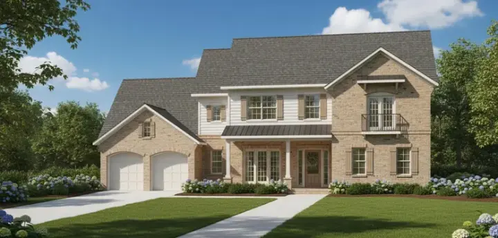 French Country house plans 19-1528 - front exterior, 3,820 sq ft, 4 bed, 3 bath house plans | Monster House Plans