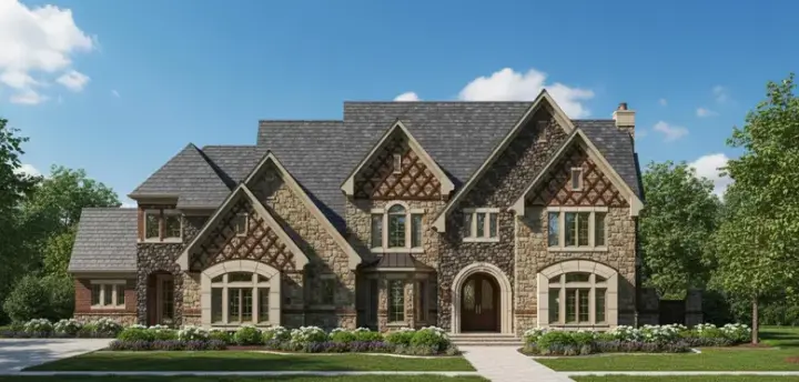 European house plans 19-1550 - front exterior, 8,469 sq ft, 5 bed, 6 bath house plans | Monster House Plans
