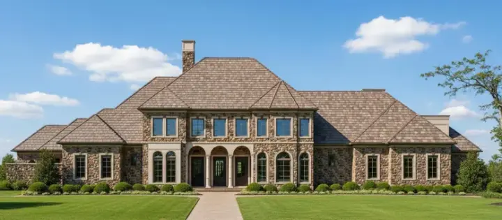 Tuscan house plans 19-1559 - front exterior, 5,709 sq ft, 4 bed, 3 bath house plans | Monster House Plans