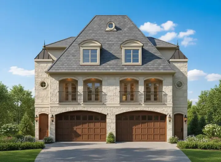 European house plans 19-1560 - front exterior, 6,952 sq ft, 6 bed, 6 bath house plans | Monster House Plans