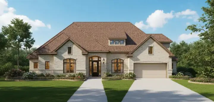 Traditional house plans 19-1576 - front exterior, 3,801 sq ft, 4 bed, 3 bath house plans | Monster House Plans