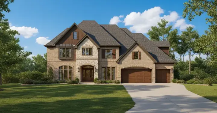 Traditional house plans 19-158 - front exterior, 4,881 sq ft, 5 bed, 3 bath house plans | Monster House Plans