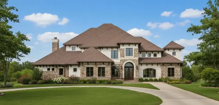 Mediterranean house plans 19-1593 - front exterior, 5,128 sq ft, 5 bed, 5 bath house plans | Monster House Plans