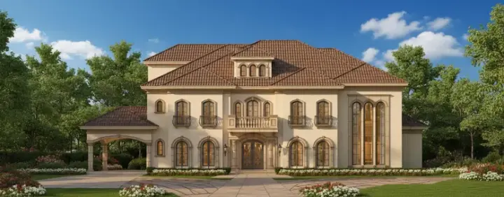 Mediterranean house plans 19-1597 - front exterior, 7,763 sq ft, 5 bed, 5 bath house plans | Monster House Plans