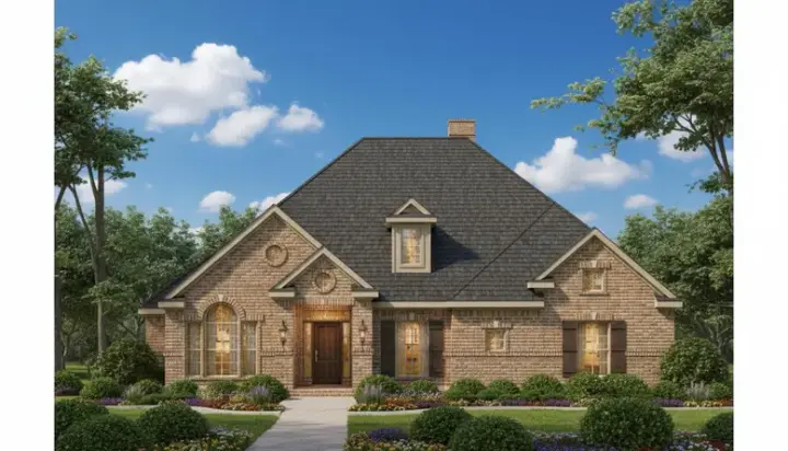Traditional house plans 19-1598 - front exterior, 2,914 sq ft, 4 bed, 3 bath house plans | Monster House Plans