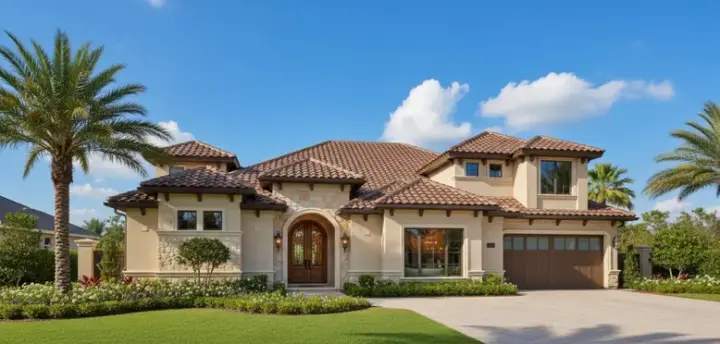 Mediterranean house plans 19-1609 - front exterior, 4,751 sq ft, 5 bed, 4 bath house plans | Monster House Plans