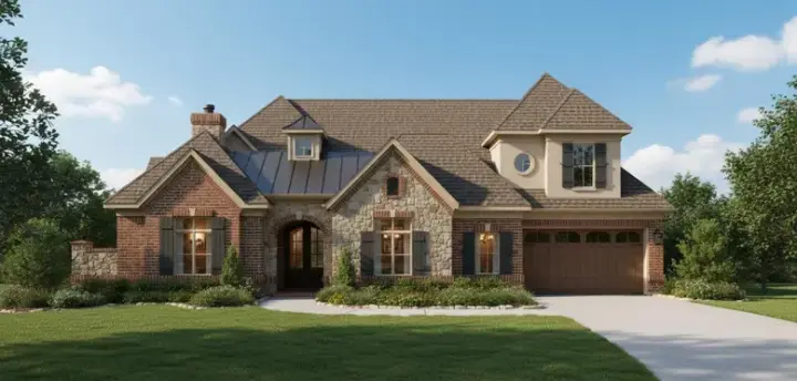 Traditional house plans 19-1611 - front exterior, 4,933 sq ft, 5 bed, 4 bath house plans | Monster House Plans