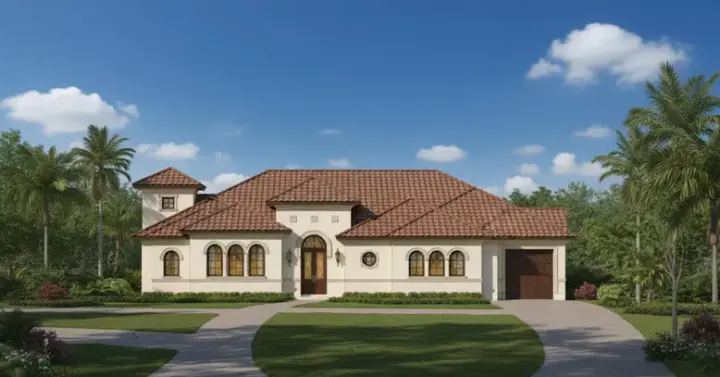 Traditional house plans 19-1614 - front exterior, 4,124 sq ft, 4 bed, 4 bath house plans | Monster House Plans