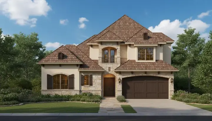 Tuscan house plans 19-1623 - front exterior, 3,548 sq ft, 3 bed, 3 bath house plans | Monster House Plans