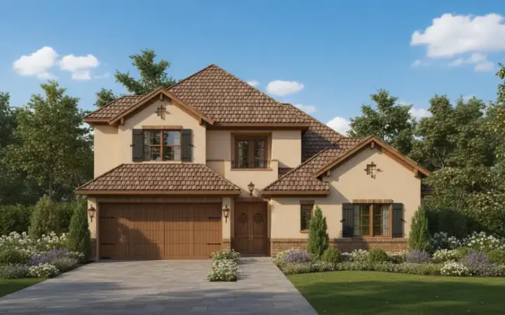 Tuscan house plans 19-1627 - front exterior, 3,548 sq ft, 3 bed, 3 bath house plans | Monster House Plans