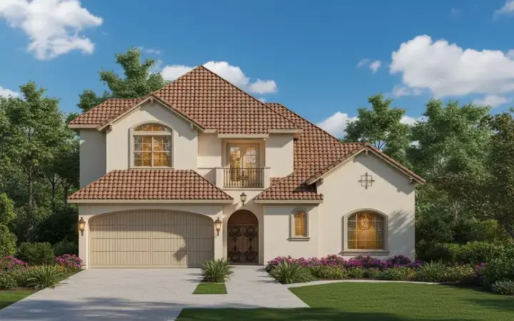 Mediterranean house plans 19-1628 - front exterior, 3,548 sq ft, 3 bed, 3 bath house plans | Monster House Plans