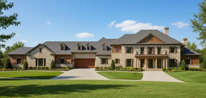 Southern Colonial house plans 19-163 - front exterior, 6,563 sq ft, 6 bed, 5 bath house plans | Monster House Plans