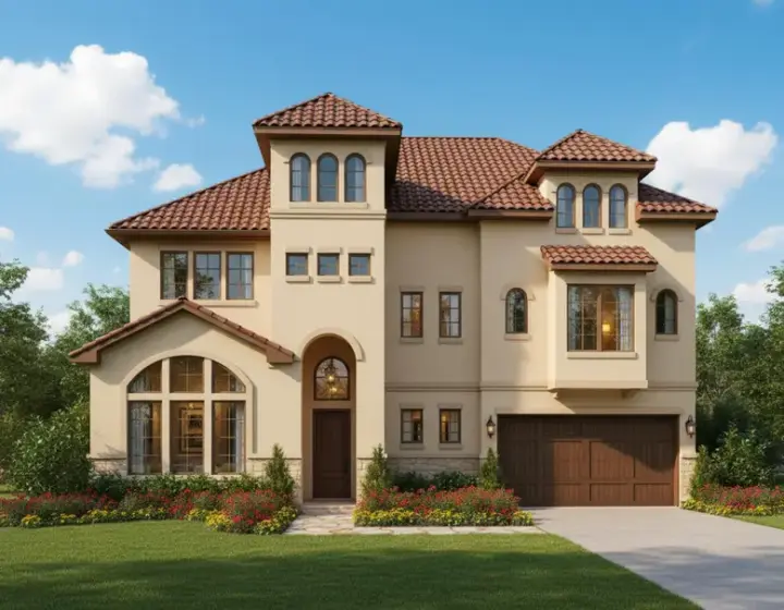 European house plans 19-1636 - front exterior, 3,438 sq ft, 3 bed, 3 bath house plans | Monster House Plans