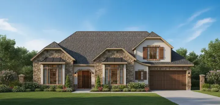 Tuscan house plans 19-1639 - front exterior, 3,957 sq ft, 3 bed, 3 bath house plans | Monster House Plans