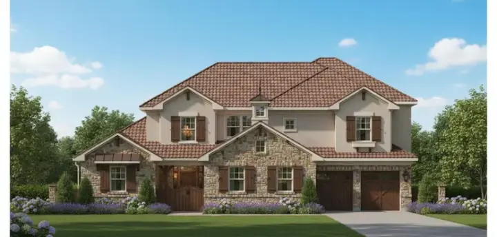 French Country house plans 19-1645 - front exterior, 5,385 sq ft, 5 bed, 4 bath house plans | Monster House Plans