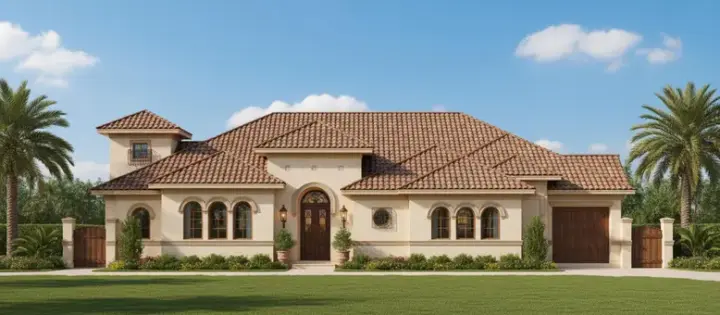 Mediterranean house plans 19-1653 - front exterior, 4,124 sq ft, 4 bed, 4 bath house plans | Monster House Plans