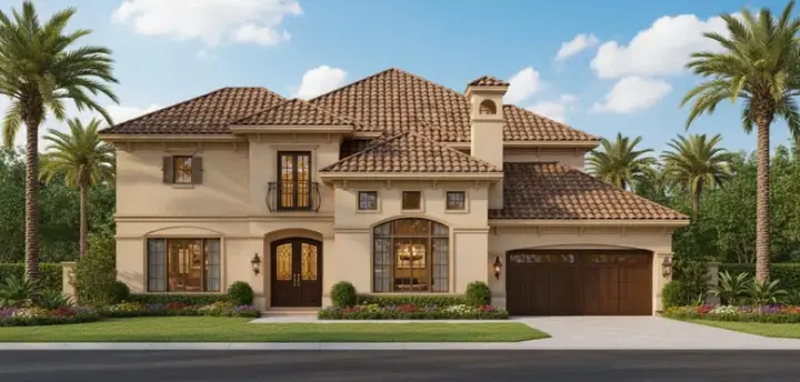 Mediterranean house plans 19-1654 - front exterior, 5,514 sq ft, 6 bed, 5 bath house plans | Monster House Plans
