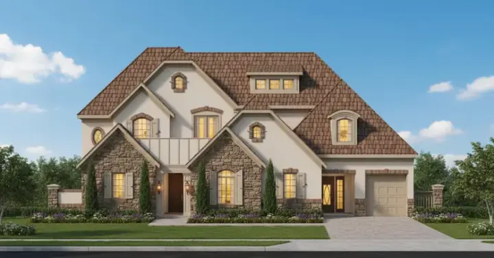 French Country house plans 19-1659 - front exterior, 5,494 sq ft, 5 bed, 5 bath house plans | Monster House Plans