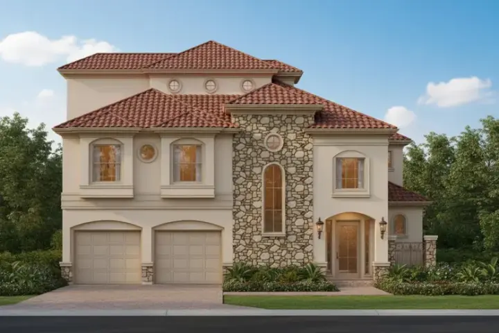 Tuscan house plans 19-1666 - front exterior, 3,548 sq ft, 3 bed, 4 bath house plans | Monster House Plans