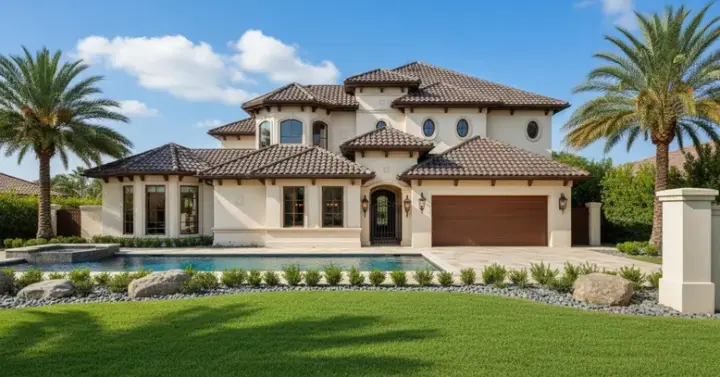 Mediterranean house plans 19-1688 - front exterior, 3,880 sq ft, 5 bed, 4 bath house plans | Monster House Plans