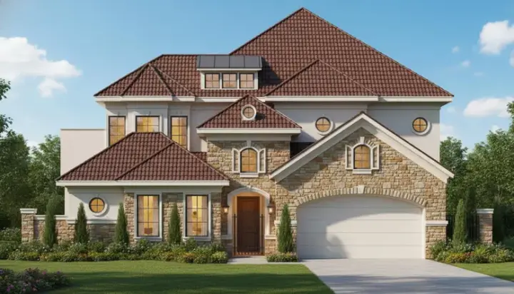 Tuscan house plans 19-1690 - front exterior, 3,872 sq ft, 4 bed, 3 bath house plans | Monster House Plans