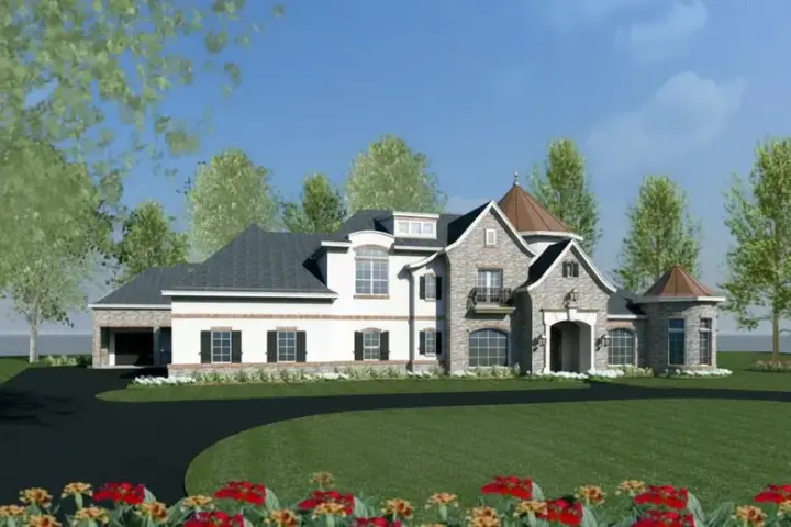 European house plans 19-1698 - front exterior, 10,173 sq ft, 5 bed, 5 bath house plans | Monster House Plans