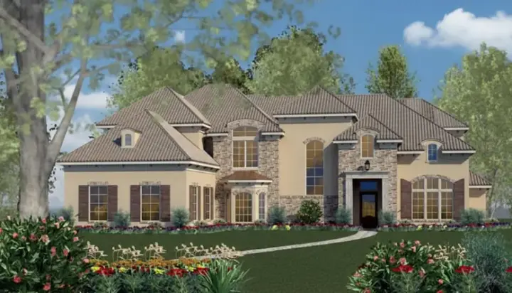 Tuscan house plans 19-1701 - front exterior, 9,273 sq ft, 5 bed, 6 bath house plans | Monster House Plans