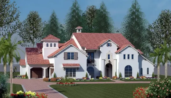 Mediterranean house plans 19-1702 - front exterior, 8,913 sq ft, 5 bed, 5 bath house plans | Monster House Plans