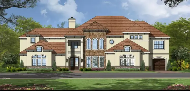 Mediterranean house plans 19-1718 - front exterior, 9,036 sq ft, 5 bed, 6 bath house plans | Monster House Plans