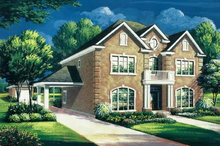 European house plans 19-1719 - front exterior, 4,329 sq ft, 5 bed, 3 bath house plans | Monster House Plans