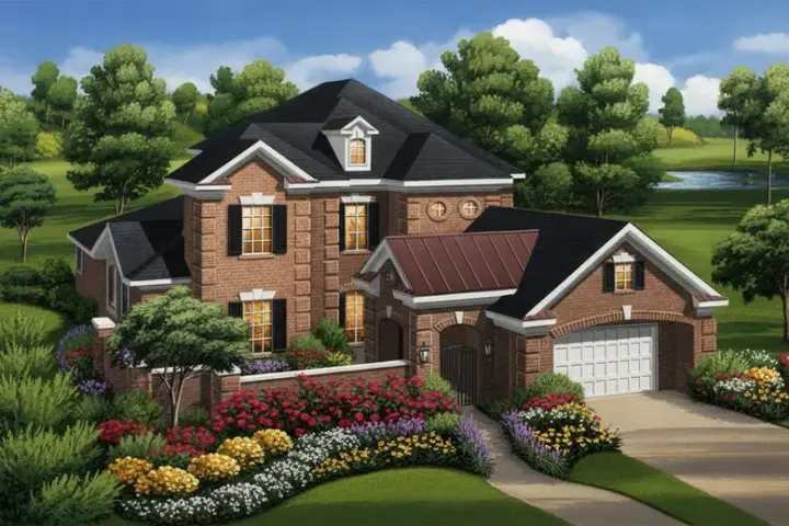 Traditional house plans 19-1724 - front exterior, 3,708 sq ft, 4 bed, 3 bath house plans | Monster House Plans