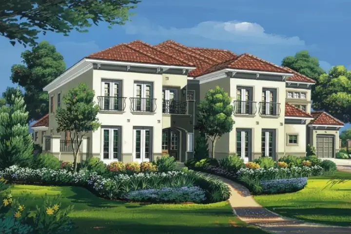 Mediterranean house plans 19-1725 - front exterior, 5,989 sq ft, 4 bed, 4 bath house plans | Monster House Plans