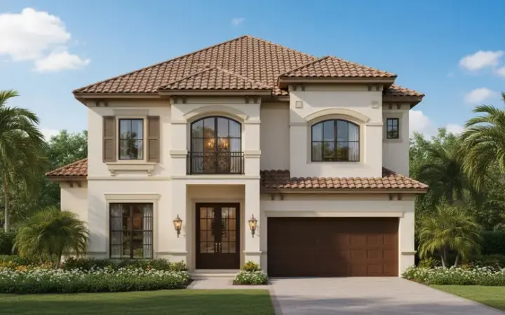 Mediterranean house plans 19-173 - front exterior, 3,544 sq ft, 4 bed, 4 bath house plans | Monster House Plans