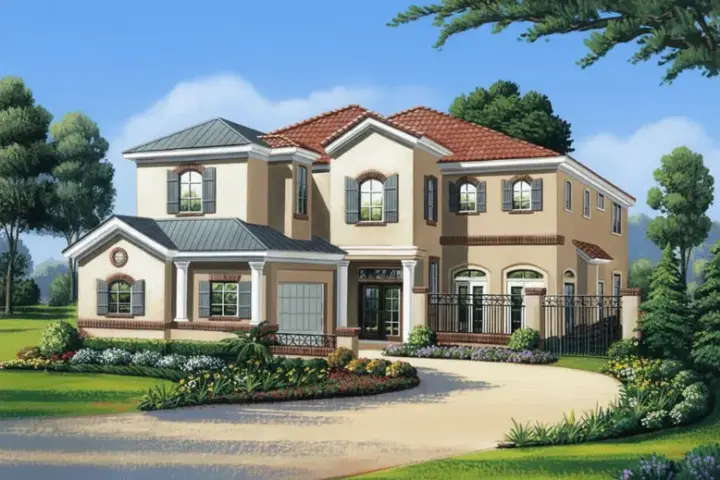 Traditional house plans 19-1730 - front exterior, 3,462 sq ft, 3 bed, 3 bath house plans | Monster House Plans