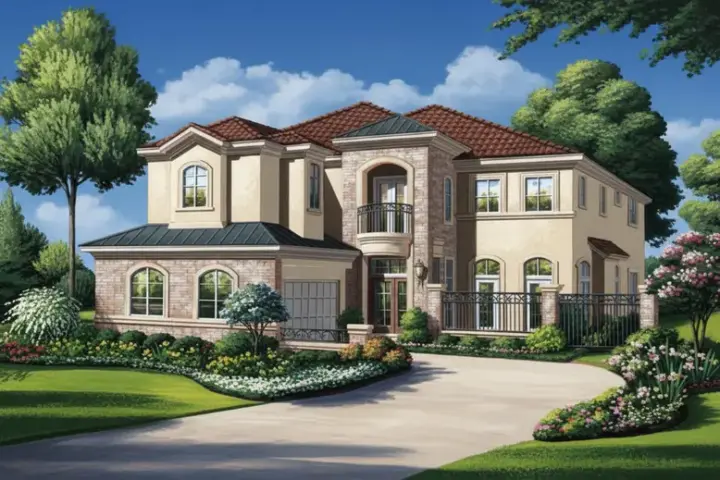 Traditional house plans 19-1731 - front exterior, 3,468 sq ft, 3 bed, 3 bath house plans | Monster House Plans