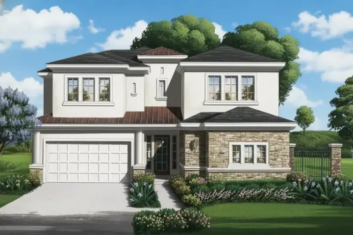 Tuscan house plans 19-1738 - front exterior, 3,320 sq ft, 4 bed, 3 bath house plans | Monster House Plans