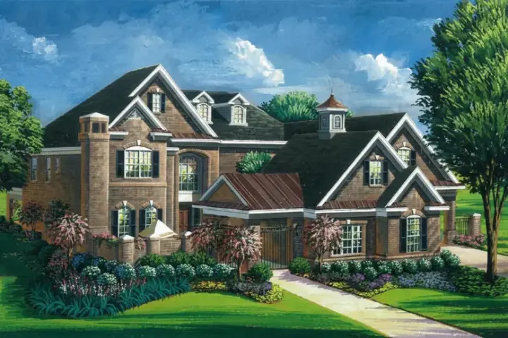 Traditional house plans 19-1746 - front exterior, 5,079 sq ft, 5 bed, 4 bath house plans | Monster House Plans