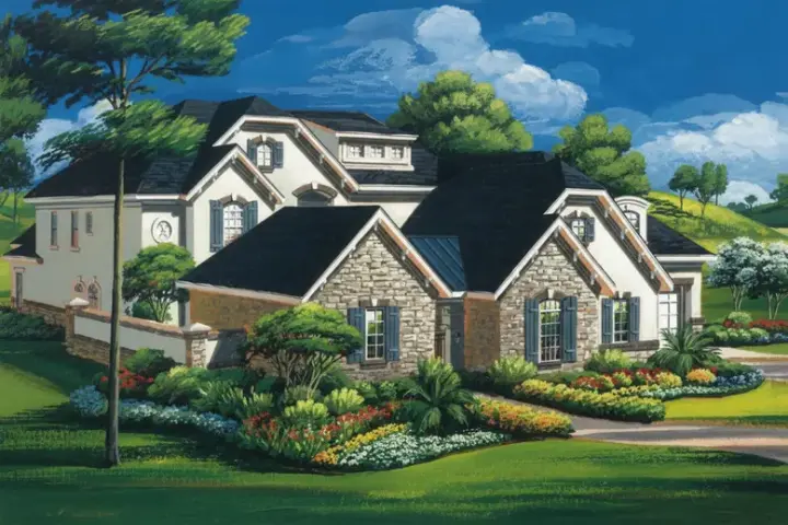 European house plans 19-1747 - front exterior, 5,494 sq ft, 5 bed, 5 bath house plans | Monster House Plans