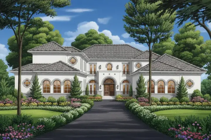 Mediterranean house plans 19-1750 - front exterior, 5,827 sq ft, 5 bed, 5 bath house plans | Monster House Plans