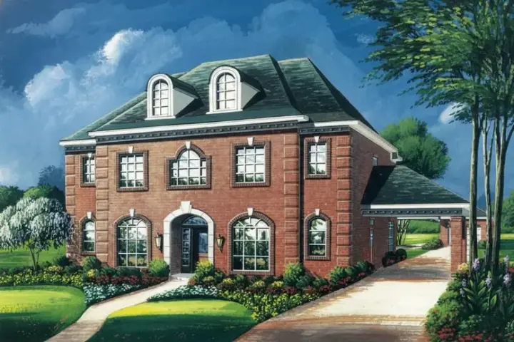 European house plans 19-1755 - front exterior, 3,770 sq ft, 5 bed, 3 bath house plans | Monster House Plans
