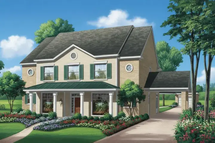 Country house plans 19-1756 - front exterior, 3,770 sq ft, 5 bed, 3 bath house plans | Monster House Plans