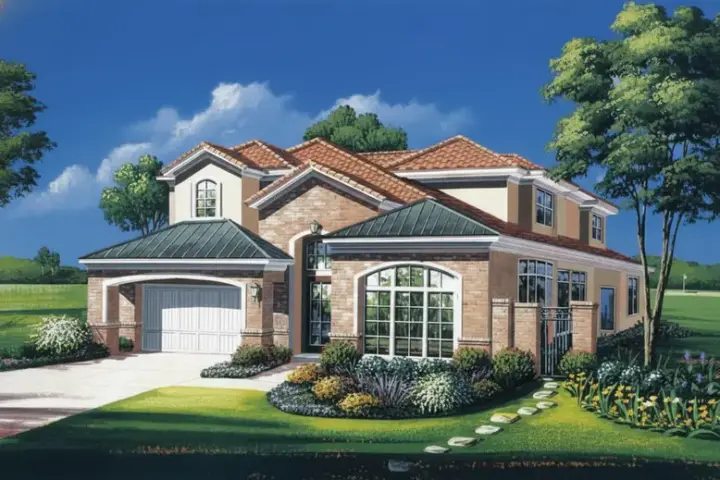 Traditional house plans 19-1769 - front exterior, 3,551 sq ft, 5 bed, 4 bath house plans | Monster House Plans