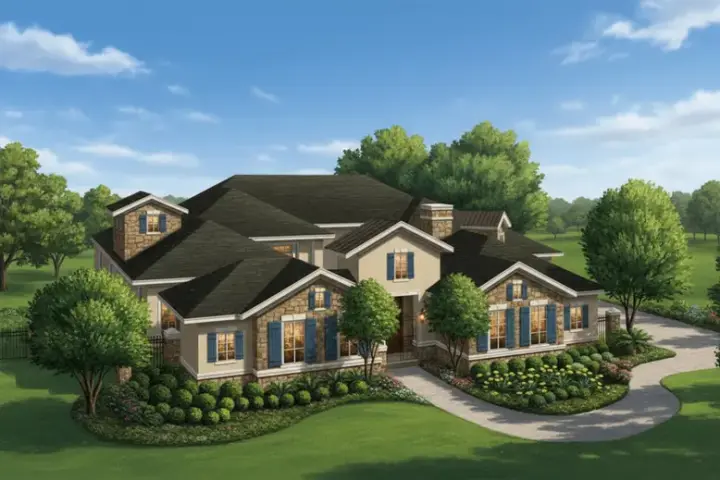 Traditional house plans 19-1774 - front exterior, 4,237 sq ft, 4 bed, 4 bath house plans | Monster House Plans