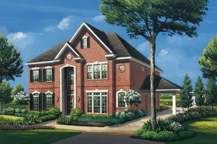 European house plans 19-1776 - front exterior, 3,907 sq ft, 5 bed, 2 bath house plans | Monster House Plans