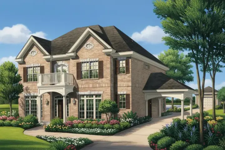 Colonial house plans 19-1778 - front exterior, 3,995 sq ft, 5 bed, 3 bath house plans | Monster House Plans