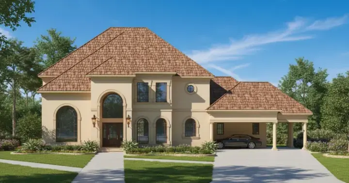 Traditional house plans 19-179 - front exterior, 4,133 sq ft, 5 bed, 3 bath house plans | Monster House Plans