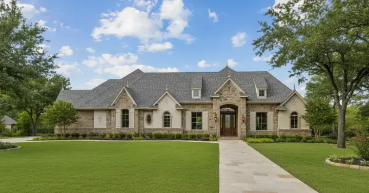 French Country house plans 19-1802 - front exterior, 3,706 sq ft, 4 bed, 5 bath house plans | Monster House Plans