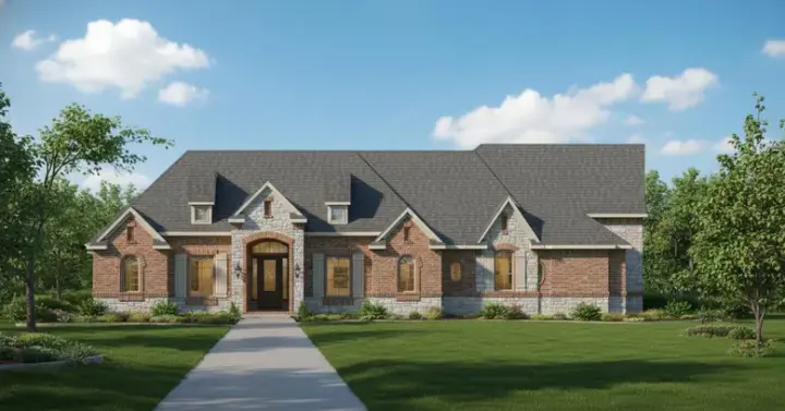 Traditional house plans 19-1811 - front exterior, 3,092 sq ft, 3 bed, 0 bath house plans | Monster House Plans